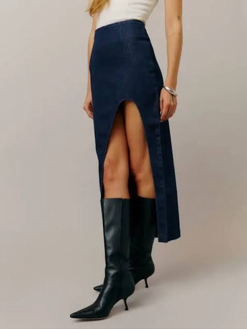 Reformation Paulina Denim Midi Skirt- Size 29